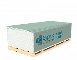 Гипсокартон влагостойкий ГКЛВ Аква Лайт, 9,5х1200х2500 мм, Gyproc 