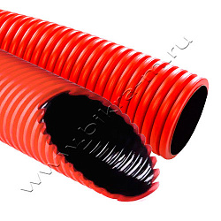 Двустенная гофрированная труба NASHORN d160мм (красная) для отвода воды