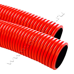 Двухслойная гофрированная труба 110мм (красная) для въездной группы
