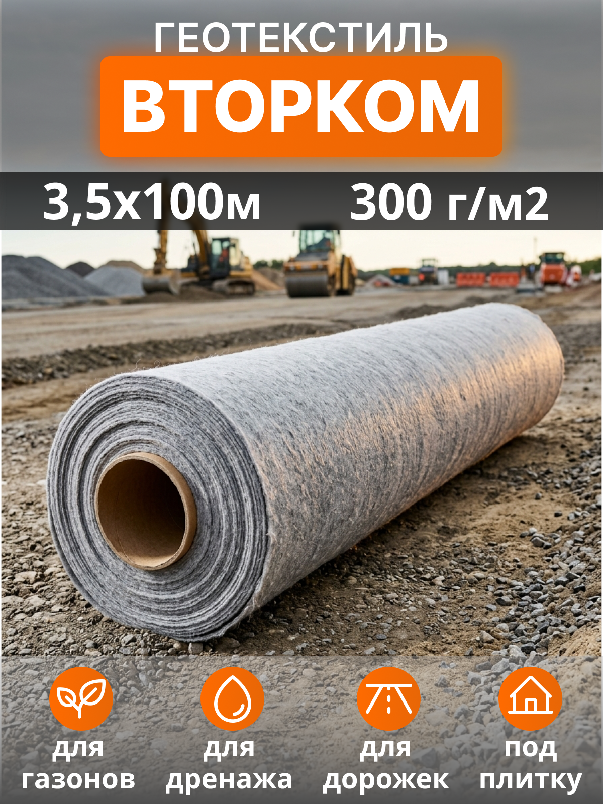 Геотекстиль ВторКом 300