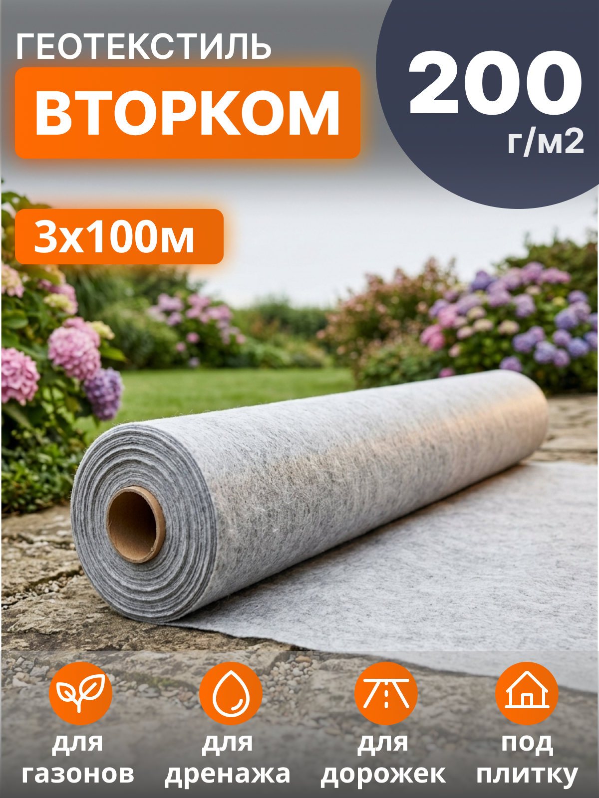 Геотекстиль ВторКом 200