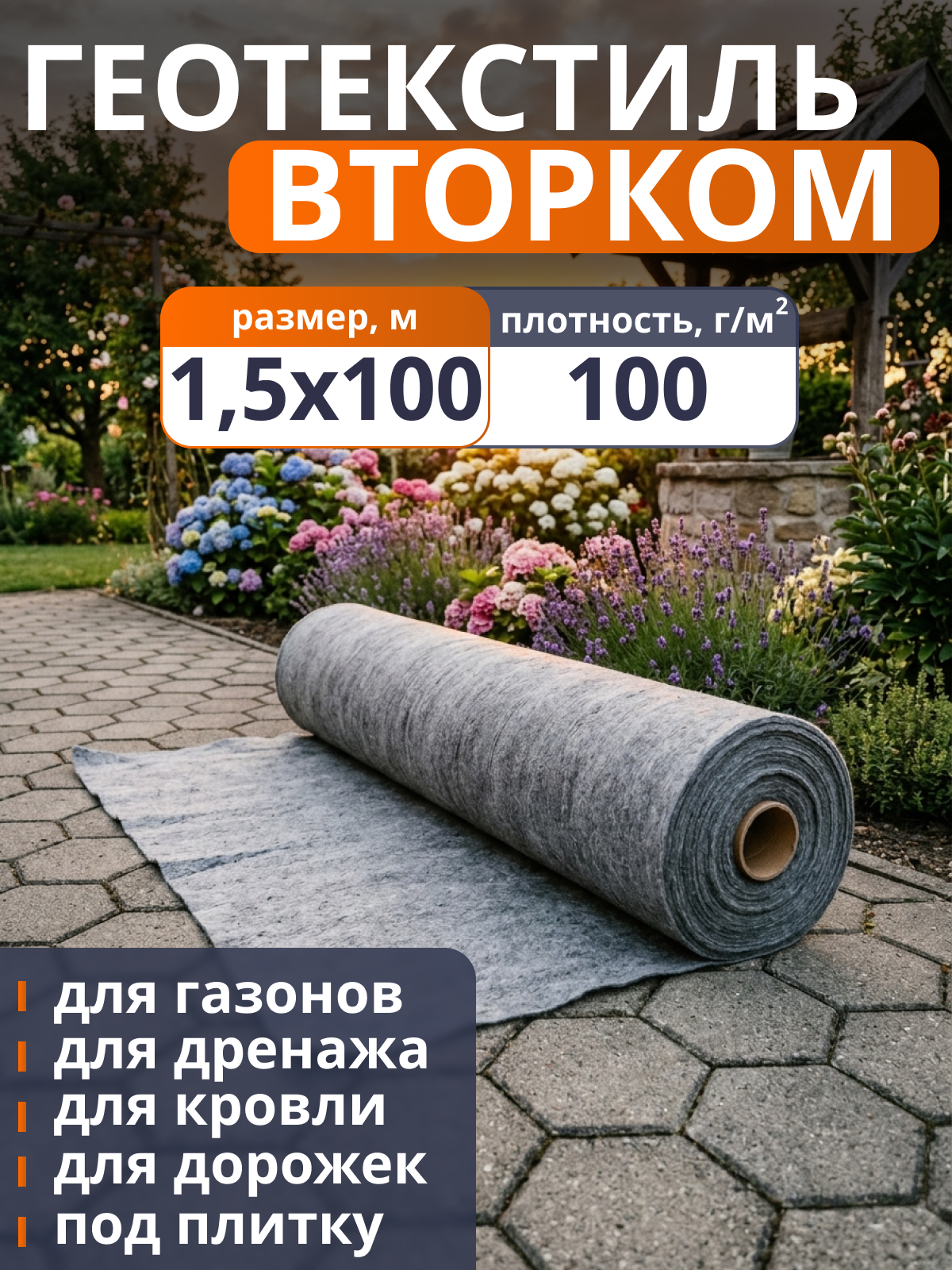 Геотекстиль ВторКом 100