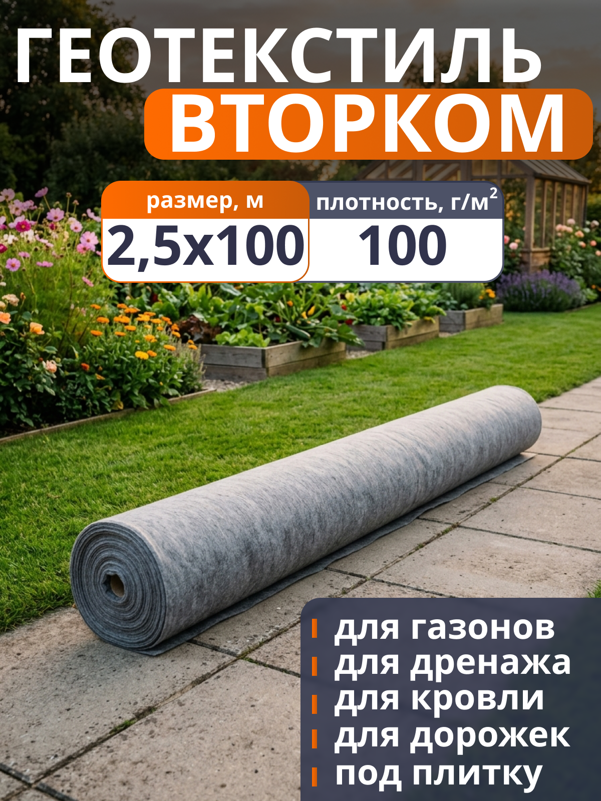 Геотекстиль ВторКом 100