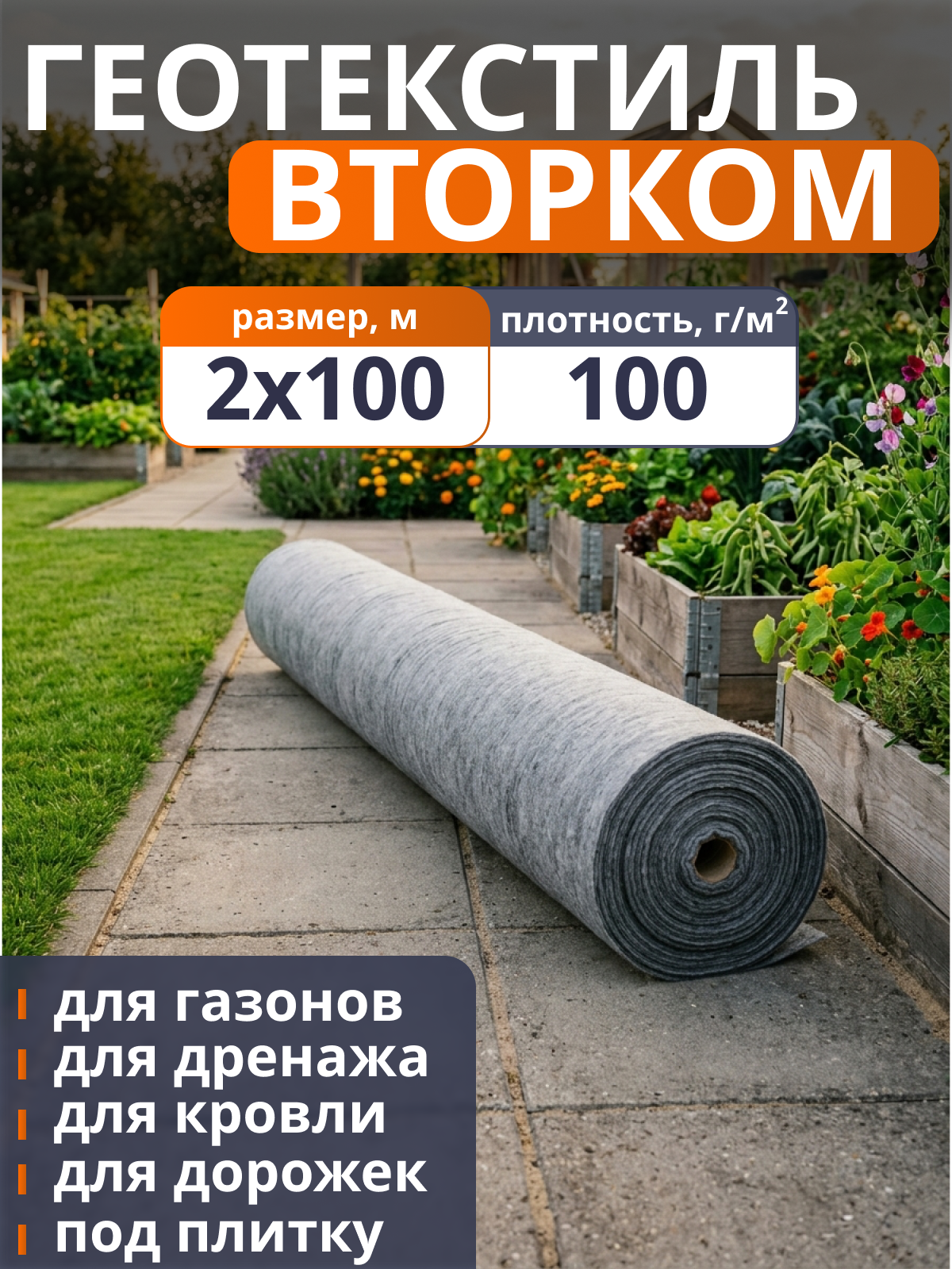 Геотекстиль ВторКом 100