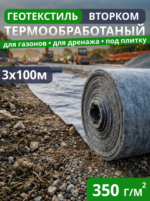 Геотекстиль термообработанный ВторКом 350