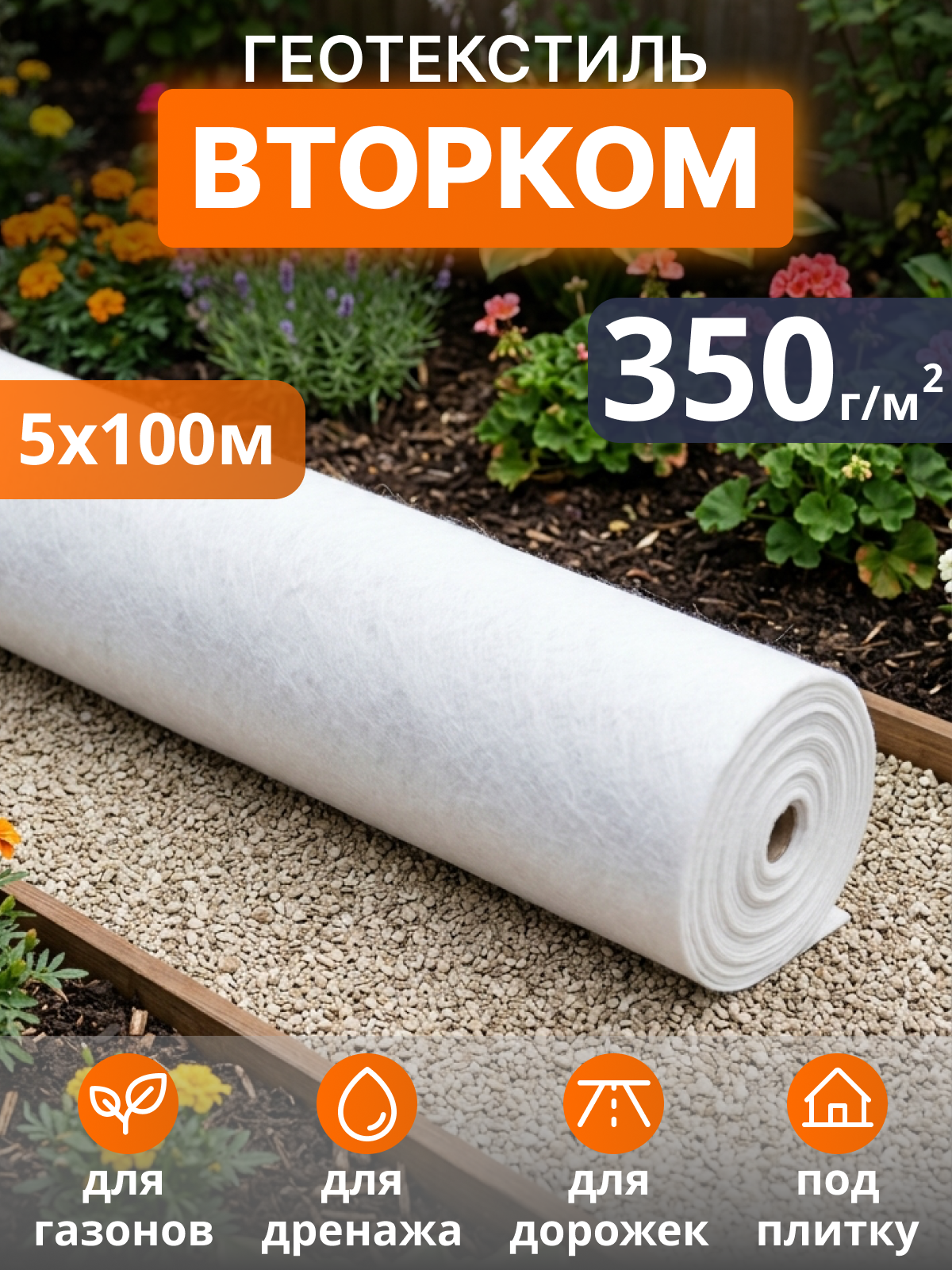 Геотекстиль ВторКом 350