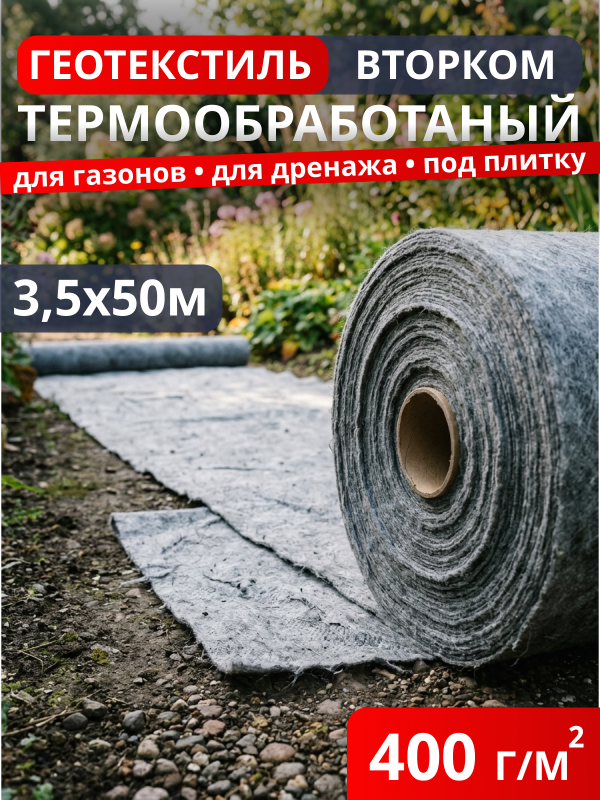 Геотекстиль термообработанный ВторКом 400