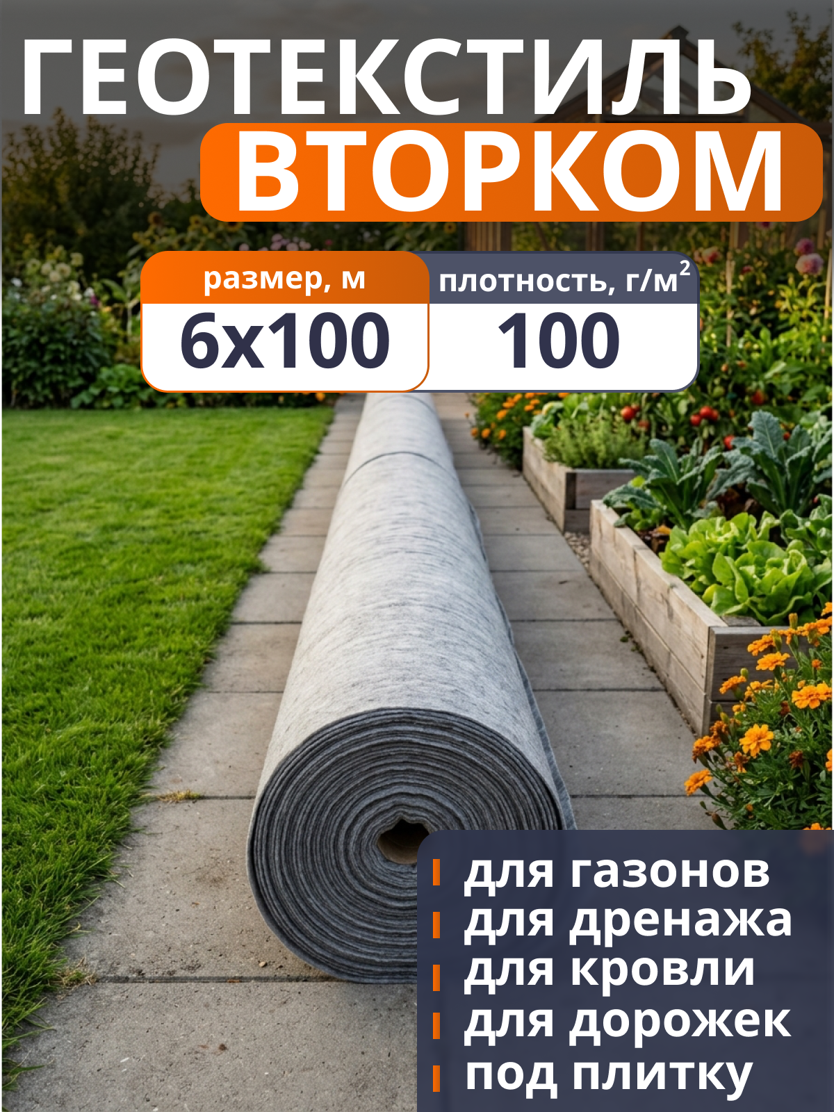 Геотекстиль ВторКом 100