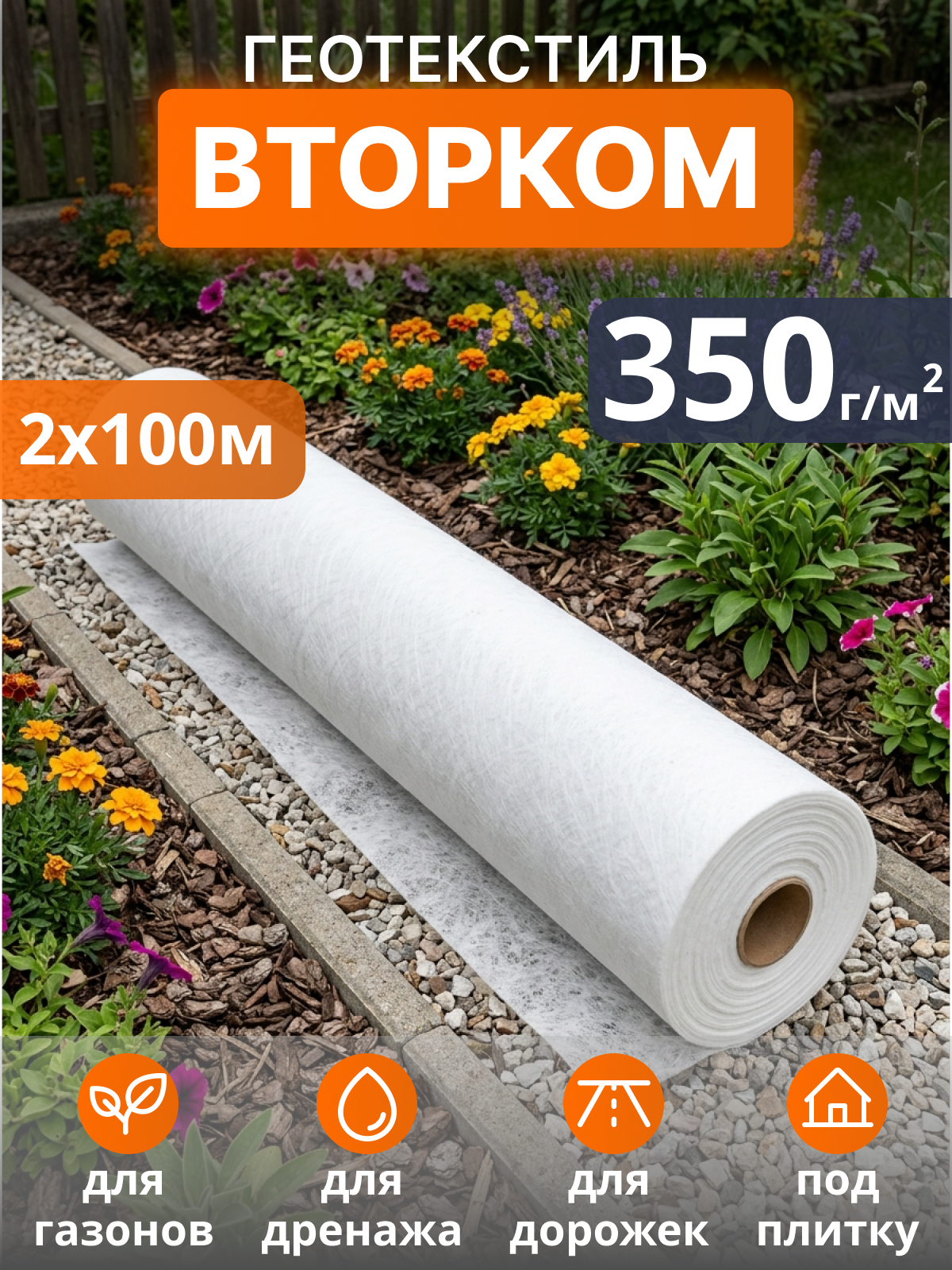 Геотекстиль ВторКом 350