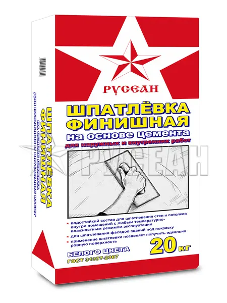 Шпатлевка финишная цементная, 20 кг